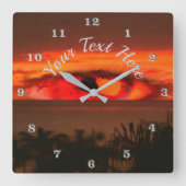 Sonnenuntergang Auge 2106 Quadratische Wanduhr (Vorderseite)