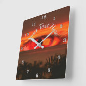 Sonnenuntergang Auge 2106 Quadratische Wanduhr (Winkel)