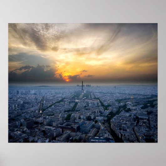 Sonnenuntergang aus der Luft des Eiffelturms, Pari Poster (Vorne)