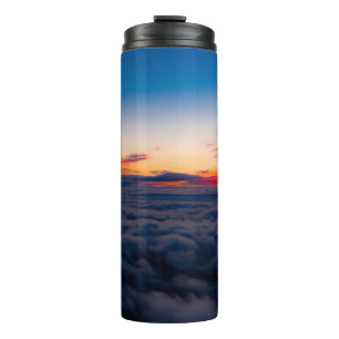 Sonnenuntergang aus der Luft über den Blauen Ridge Thermosbecher