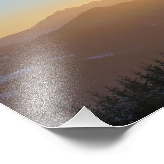 Sonnenuntergang Aussicht auf die Tatra Fotodruck (Ecke)