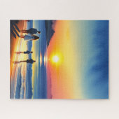 Sonnenuntergang-Badefarbe Puzzle (Horizontal)