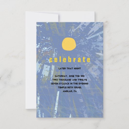 Sonnenuntergang Bar Bat Mitzvah Party Card Einladung (Vorderseite)