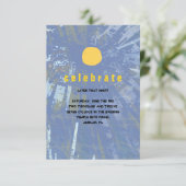 Sonnenuntergang Bar Bat Mitzvah Party Card Einladung (Stehend Vorderseite)