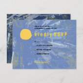 Sonnenuntergang Bar Bat Mitzvah Reply Card RSVP Karte (Vorne/Hinten)