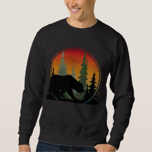 Sonnenuntergang Bär Natur Wald Tier Sweatshirt