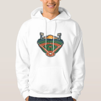 Sonnenuntergang Baseballfeld Stadionbeleuchtung Hoodie