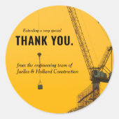 Sonnenuntergang | Baugewerbe Minimal Runder Aufkleber (Vorderseite)