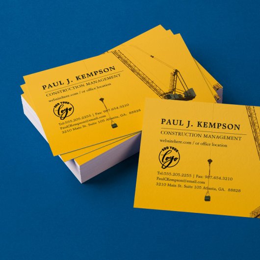 Sonnenuntergang | Baugewerbe Minimal Visitenkarte