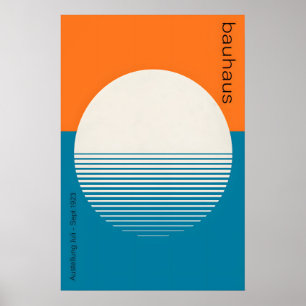 Sonnenuntergang - Bauhaus inspirierter Kunstdruck  Poster