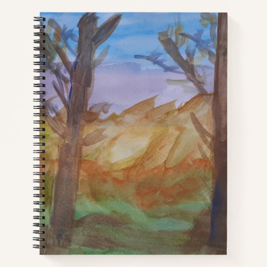 Sonnenuntergang Bäume SpiralNotebook Notizblock (Vorderseite)