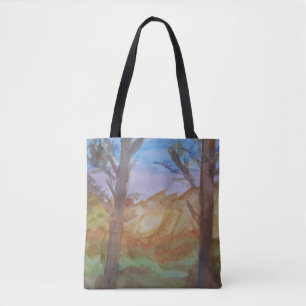 Sonnenuntergang Bäume Tote Bag Tasche