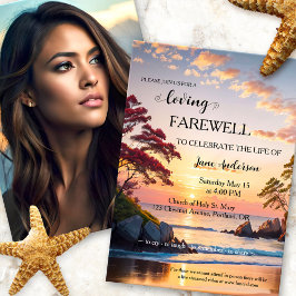 Sonnenuntergang Beach Foto Feier des Lebens Einladung