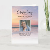 Sonnenuntergang Beach Foto Feier zum Leben Beerdig Programm (Vorderseite)