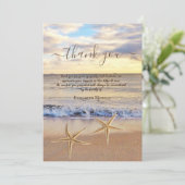 Sonnenuntergang Beach Sea Foto Feier des Lebens Dankeskarte (Stehend Vorderseite)