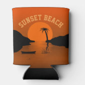 Sonnenuntergang Beach Tropical Orange Art Dosenkühler (Rückseite)