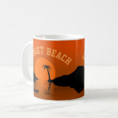 Sonnenuntergang Beach Tropical Orange Art Kaffeetasse (Vorderseite Links)