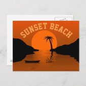 Sonnenuntergang Beach Tropical Orange Art Postkarte (Vorne/Hinten)
