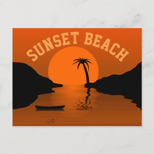 Sonnenuntergang Beach Tropical Orange Art Postkarte (Vorderseite)