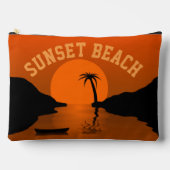 Sonnenuntergang Beach Tropical Orange Art Zubehörtasche (Vorderseite)
