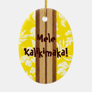 Sonnenuntergang Beach Vintag Surfboard Ornament