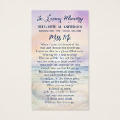 Sonnenuntergang Beerdigung Moderne Gedächtniskarte (Rückseite)