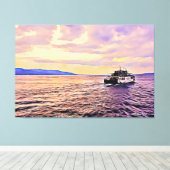 Sonnenuntergang bei Bali-Straße Leinwanddruck (Insitu (Holzboden))