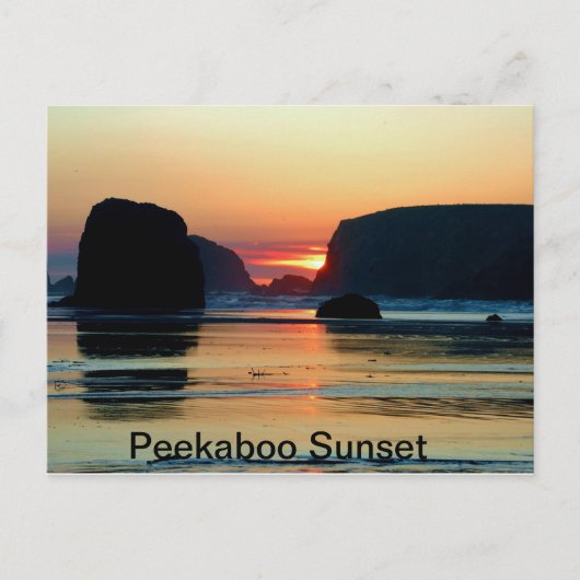 Sonnenuntergang bei Bandon, Oregon Postkarte (Vorderseite)