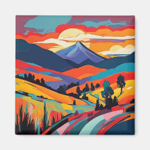Sonnenuntergang bei der Herbstlandschaft am Berg