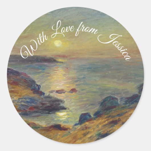 Sonnenuntergang bei Douarnenez Runder Aufkleber (Vorderseite)