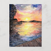 Sonnenuntergang bei Hütte Postkarte (Vorderseite)