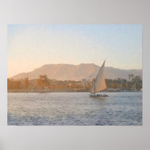 Sonnenuntergang bei Luxor Print Poster