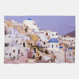 Sonnenuntergang bei Oil, Santorini 2 Geschirrtuch