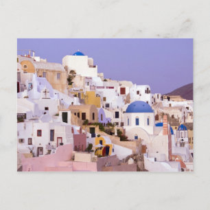 Sonnenuntergang bei Oil, Santorini 2 Postkarte