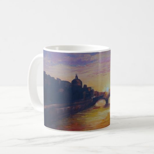 Sonnenuntergang bei Ponte Vecchio Kaffeetasse (Vorderseite Links)