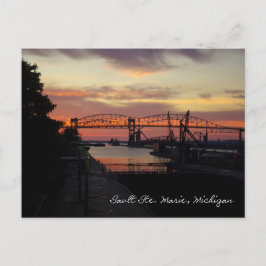 Sonnenuntergang bei Soo Locks Postkarte