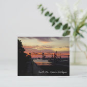Sonnenuntergang bei Soo Locks Postkarte (Stehend Vorderseite)