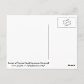 Sonnenuntergang bei Towan Head Newquay Cornwall En Postkarte (Rückseite)