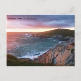 Sonnenuntergang bei Towan Head Newquay Cornwall En Postkarte