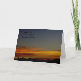 Sonnenuntergang-Beileids-Karte Karte