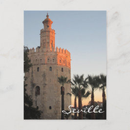 Sonnenuntergang beleuchteter Goldener Turm in Sevi Postkarte