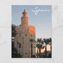 Sonnenuntergang beleuchteter Goldener Turm in Sevi Postkarte