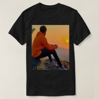 Sonnenuntergang Bergblick Szenisches T-Shirt - Nat