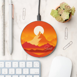 Sonnenuntergang Berggipfel Landschaftsbild Illustr