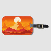 Sonnenuntergang Berggipfel Landschaftsbild Illustr Gepäckanhänger (Vorderseite (Horizontal))