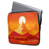Sonnenuntergang Berggipfel Landschaftsbild Illustr Laptopschutzhülle (Vorderseite Links)