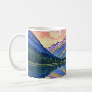 Sonnenuntergang Berglandschaft Kaffee Tasse