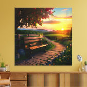 Sonnenuntergang Berglandschaft mit Apple und Pfad Leinwanddruck (Insitu (Wohnzimmer))