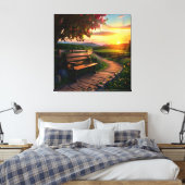 Sonnenuntergang Berglandschaft mit Apple und Pfad Leinwanddruck (Insitu (Schlafzimmer))