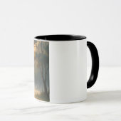 Sonnenuntergang Bergwald Landschaft mit zwei Bäume Tasse (VorderseiteRechts)